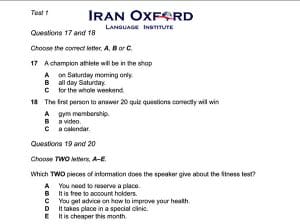 سوالات چند گزینه ای آیلتس لیسنینگ Listening Multiple choice questions